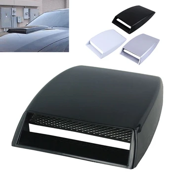 

Mayitr 3 Color Car Styling Universal Decorative Air Flow Intake Scoop Tur-bo Bonnet Vent Cover Hood Silver/White/Black Stickers