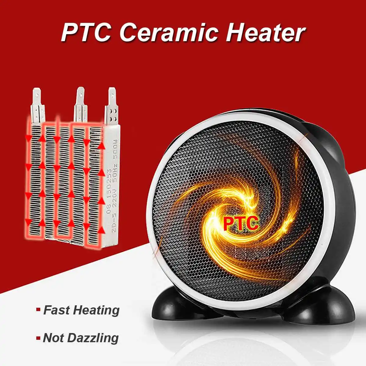

220V /110V Desktop Fan Heater Electric Ceramic Space Heater EU US Plug Warm Winter Heater for Home office Applicance