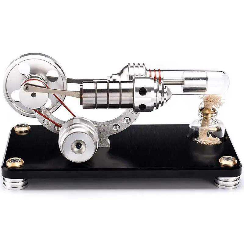 

Scientific Simulation Experiment Hot Air Stirling Engine Colorful LED Flywheel Education Toy Electricity Power Generator Model