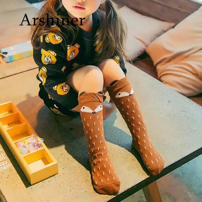 

1 Pair animal infant Soft Cotton socks Unisex Lovely Cute Cartoon Fox Kids baby Socks Knee Girl Boy Baby Toddler Socks