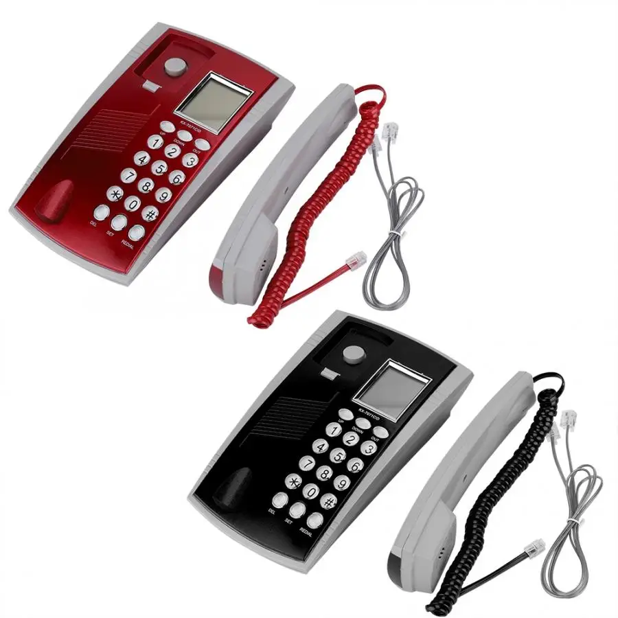 Telefono fijo KX-T071CID السلكية الإنجليزية التوصيلة مع رئيس مسجل صوتي RJ45 (6P2C) واجهة Telefono