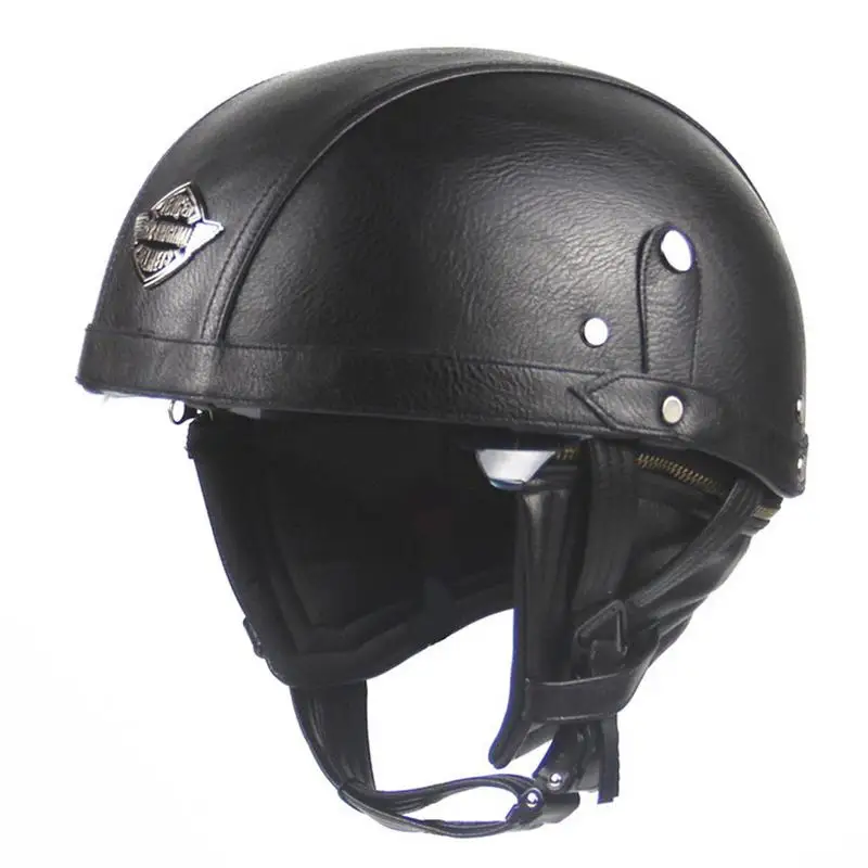 

Cycling Motorcycle Retro Personality Helmet Half-helmet Summer Pedal Motorcycle Cruiser Leather Helmet Four Seasons Men&Women