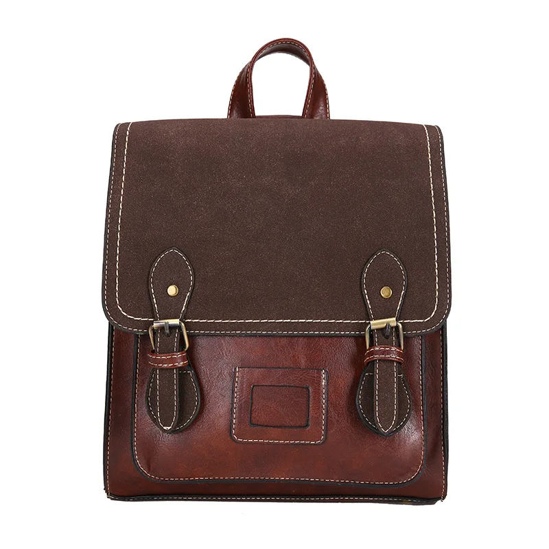 Backpack Women British Retro College Leather Shoulder Bag Female 2019 New Wild  School Backpacks Laptop Backpack Women