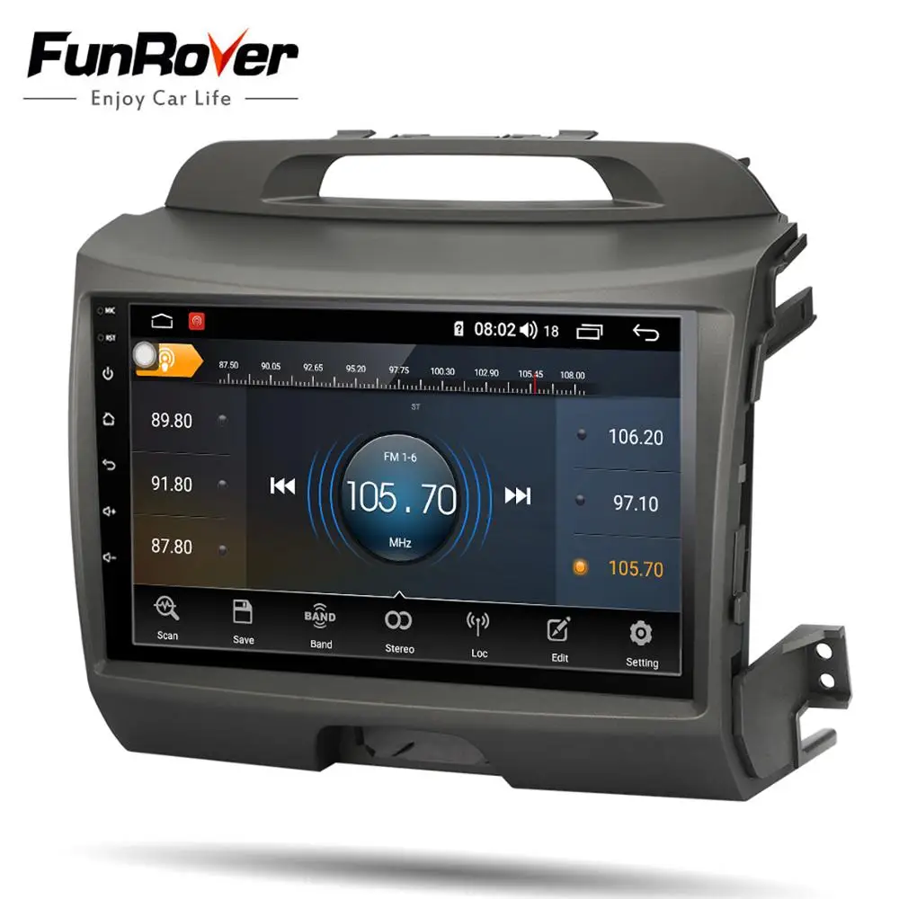 Discount Funrover 8 core android 9.0 2 din Car multimedia player for kia sportage 2010-2015 car dvd stereo radio gps navigation vedio DSP 3