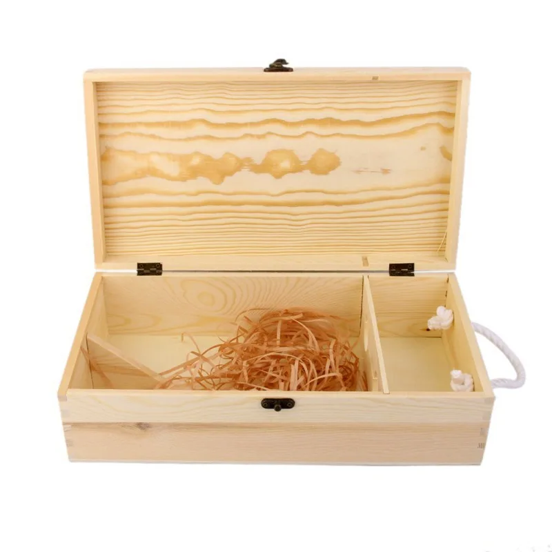 

Double Carrier Wooden Box for Wine Bottle Gift Decoration