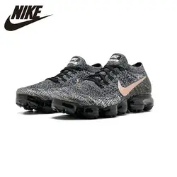 Nike AIR VAPOR MAX FLY вязаные дышащие мужские Оригинальные кроссовки темно-серые спортивные официальные кроссовки 849558-010