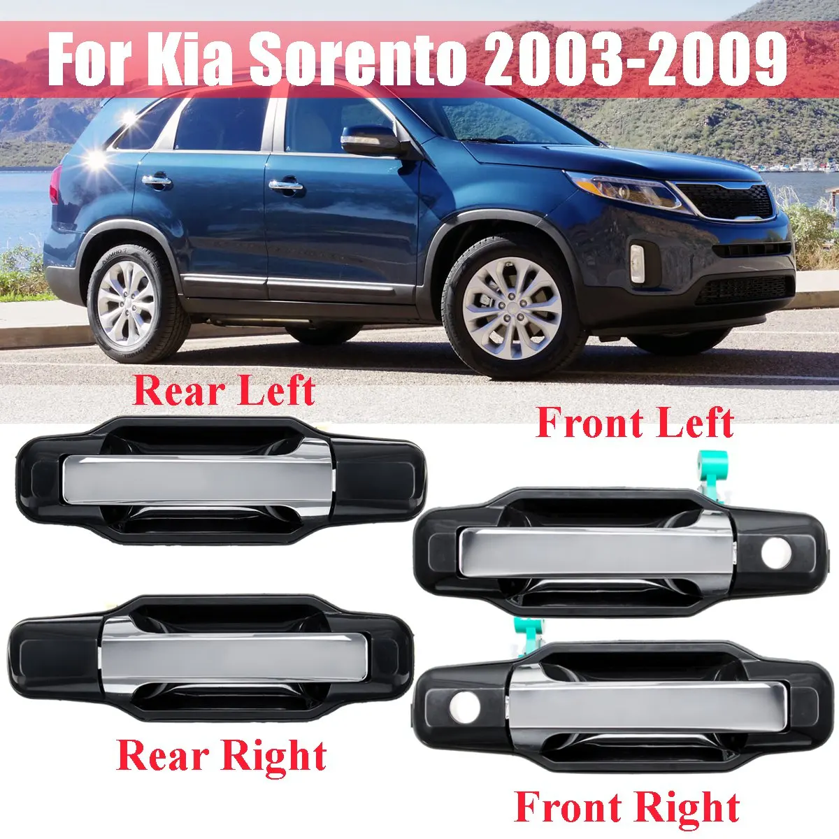

For Kia Sorento 2003-2009 LHD ABS Exterior Door Handle For Kia Sorento 2003 2004 2005 2006 2007 2008 2009 Exterior Door Handles