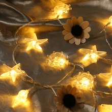 3XAA Батарея работает строки светодиодный светящаяся гирлянда Медный провод Рождество Свадебная вечеринка украшения светодиодный Строка сказочных огней