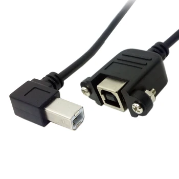 

Xiwai 10pcs/bag Left Angled 90 Degree USB B Type Male to Female Extension Cable with Screws for Panel Mount 50cm