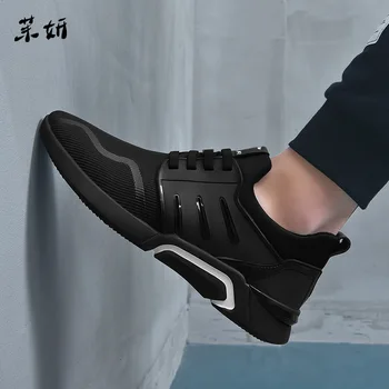 

2019 New Brand Fashion Black Male Sneakers Casual Shoes Flats Gym Trainers Shoes Men Air Mesh Breathable Shoes
