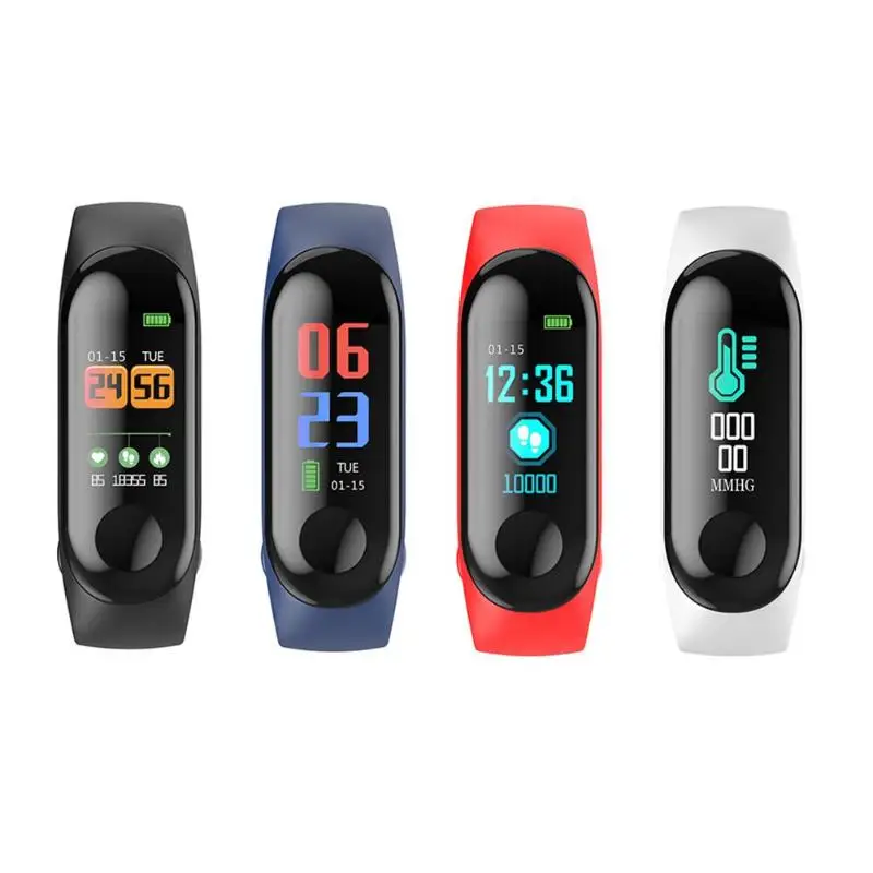 

W3 Smart Bracelet Bluetooth 4.0 Waterproof Heart Rate Monitor Blood Pressure Measurement Touch Screen Calorie Burning Pedometer