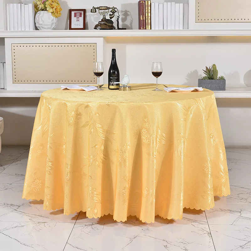 

YRYIE 1pc Cheap Round Red Banquet Tablecloths Jacquard Flower Pattern Table Cloth Round Custom For Wedding Party