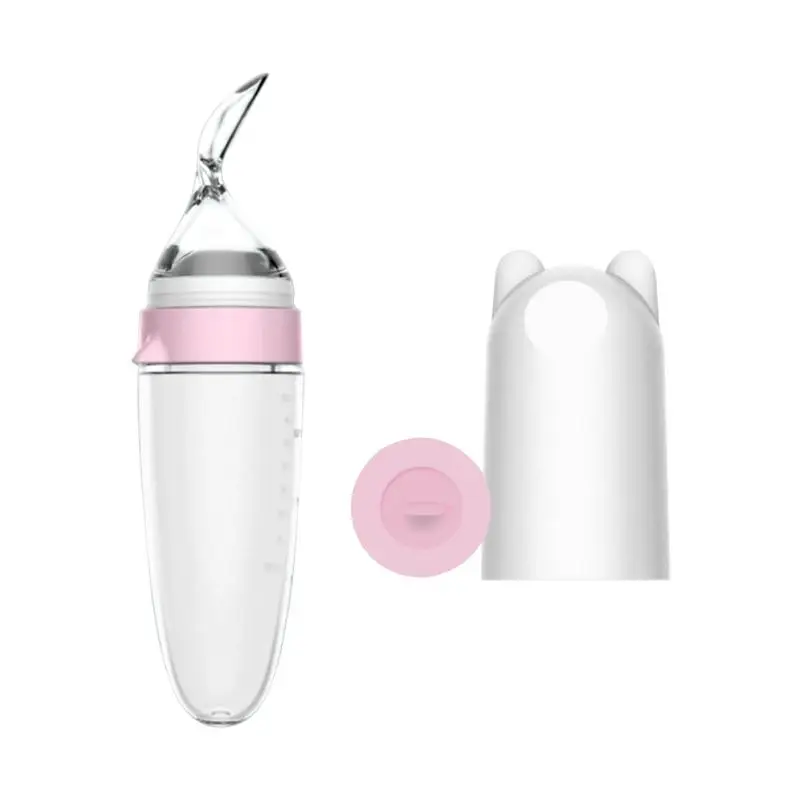 

Baby Feeding Spoon Silicone Soft Head Food Dispensing Spoon Feeder Tableware Squeezing Feeding Bottle Training Rice Eating