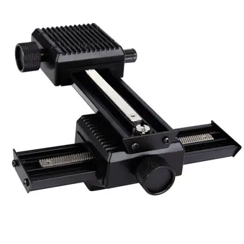 

FFYY-4 Way Focusing Rail Slider Bracket for DSLR Camera Macro Focus Photography for Canon Nikon Sony (Black)