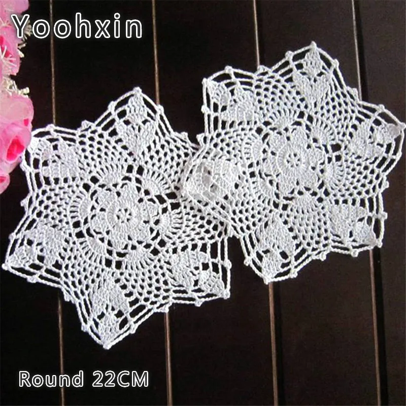 

Modern Luxury Cotton Crochet Table Mat Placemat Cup Mug Doilies Coffee Drink Coasters Weddings Christmas Decorations For Home