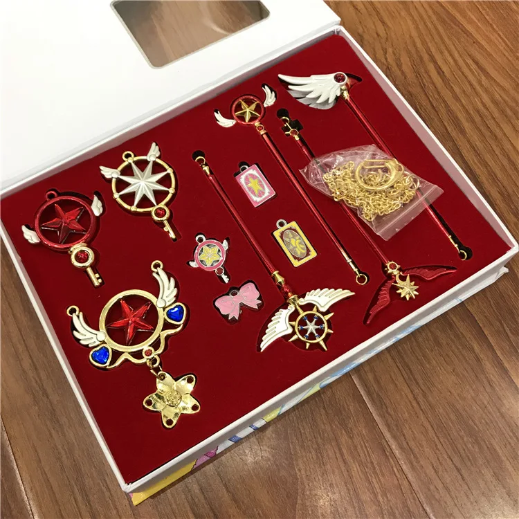 11 шт./компл. кардcaptor фигурки Сакура KINOMOTO SAKURA kerubersu волшебная палочка косплей