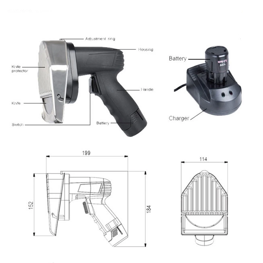 Электрический Нож шаурма слайсер для кебаба нож для донера с двумя батареями с двумя лезвиями беспроводной нож для Донер-кебаба