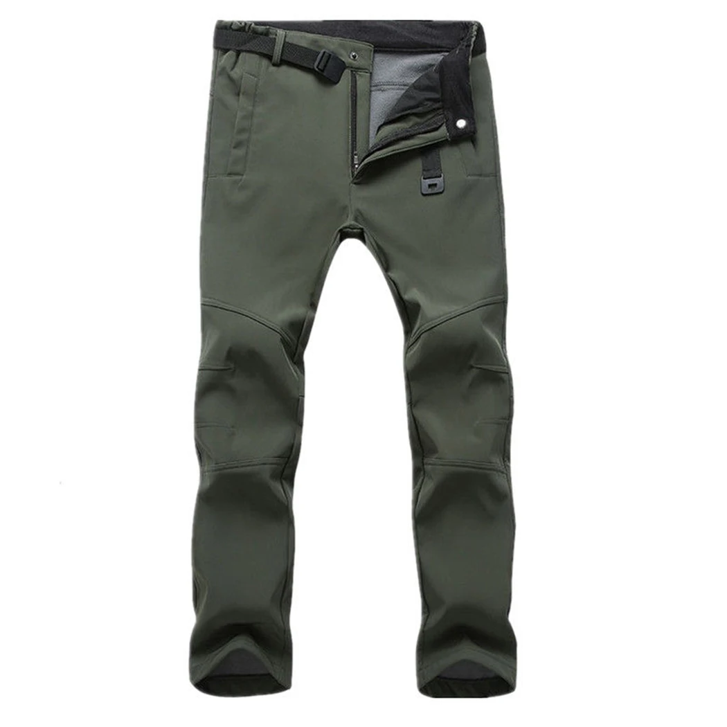 Plus Size Men Waterproof Pants Thick Fleece Thermal Trousers Sportwear ...