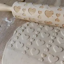 Деревянный День Святого Валентина размер любовь Скалка кухня деревянная Скалка Тесто Ролик Инструменты для выпечки аксессуары