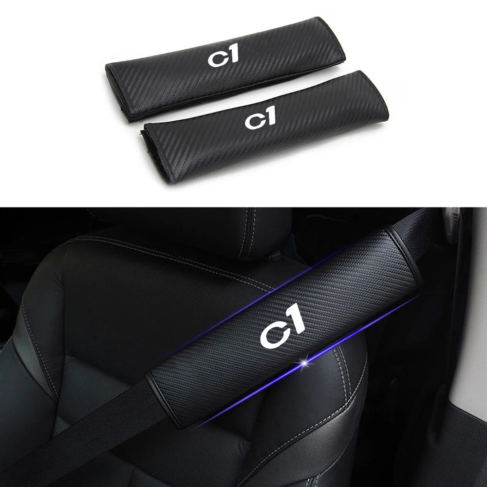 

2PCS PU Reflective Car Seat belt shoulder Pads Safe Seat Belt Cover For Citroen C1 Car Styling Auto Parts