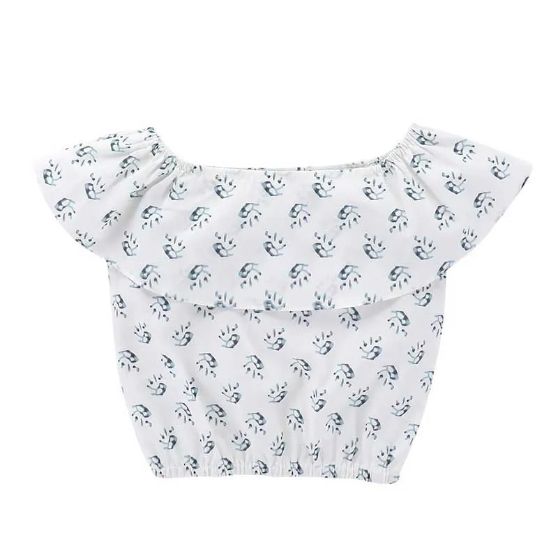 Baby Girls Kids Clothes Off Shoulder Floral Print Sleeveless Ruffle Pullover Tops Strap Solid Trousers 2pc Cotton Outfit Baby Girls Kids Clothes Off Shoulder Floral Print Sleeveless Ruffle Pullover Tops Strap Solid Trousers 2pc Cotton Outfit