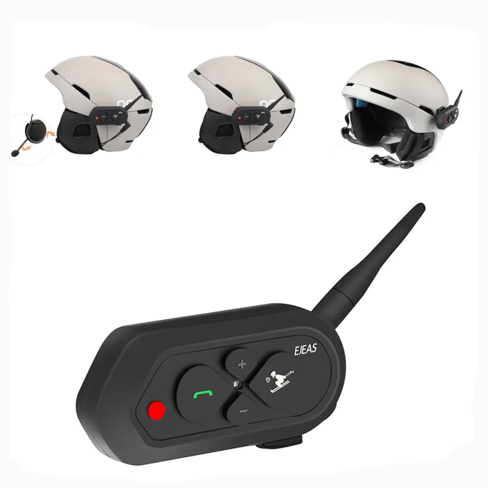 

500mAh 1200M Motorcycle Skiing Helmet Intercom Headset With Bluetooth Function Waterproof Outdoor Portable Helmet Walkie Talkie
