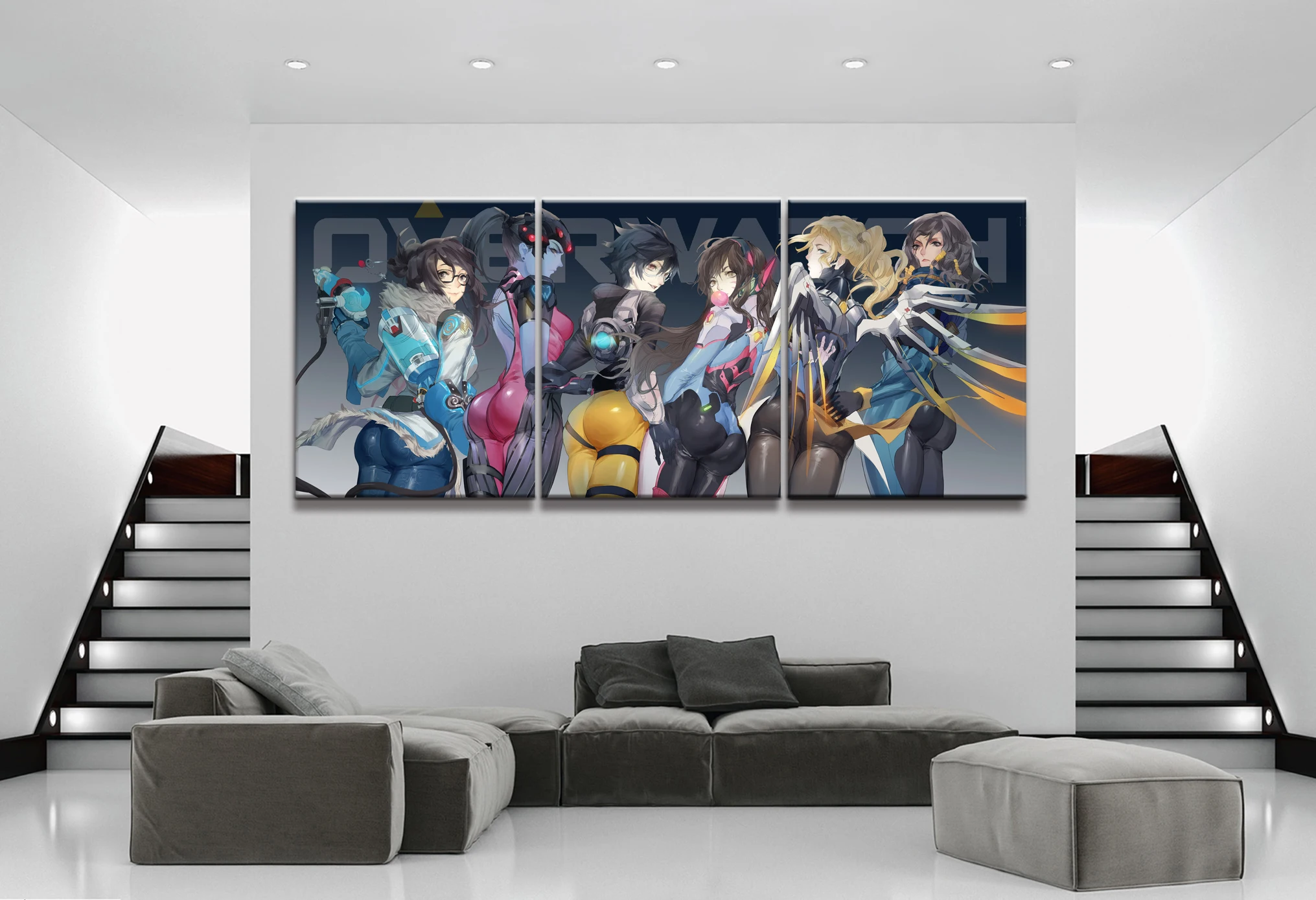 Music Woman Illustration MULTI CANVAS WALL ART Picture Print VA