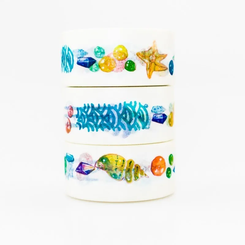 

Sea Biological Pattern Washi masking tape sticky color decorative tape set DIY decoration office stationery scrapbook 1PCS