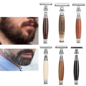 

6 Types Classic Style Wooden Handle Double Blade Manual for Man's Home Use