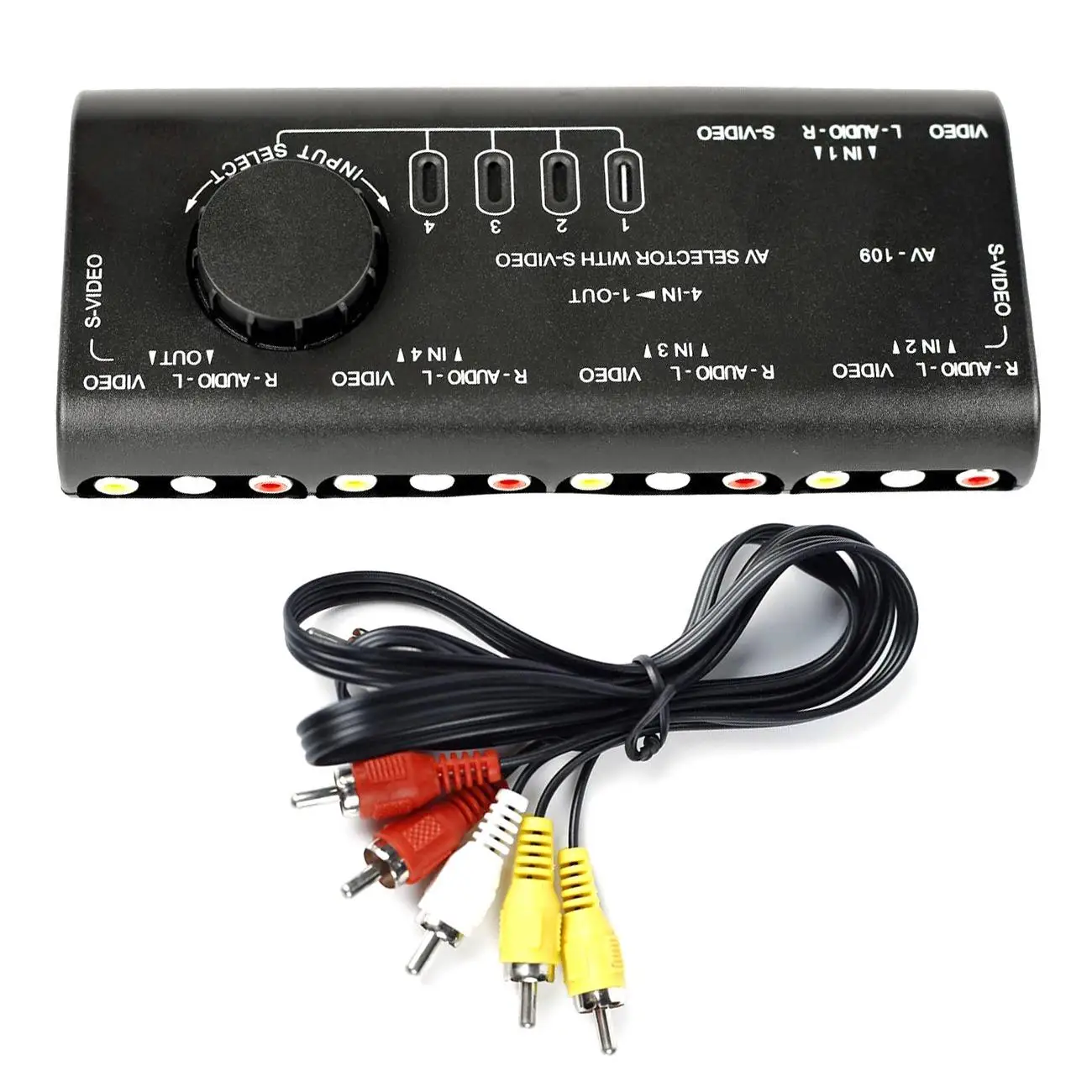 Практичный AV аудио видео переключатель сигналов 4 в 1 из способов 3 RCA коробка Spiltter