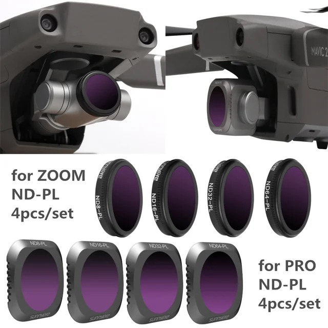 ND PL Lens Filter 4 Pieces Mavic 2 Pro Zoom Camera Lens Filter Set ND8