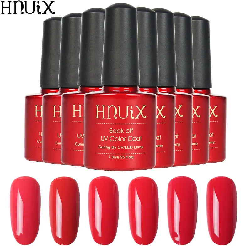 

HNUIX Gel Nail Polish 7.3ml Beautiful Red Wine Color Nail Gel Semi Permanent Gel Lak Polish Gel Polish