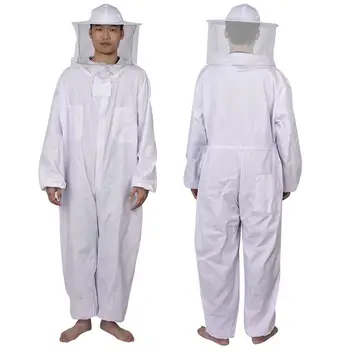 

White Full Body Beekeeping Clothing Veil Hood Gloves Hat Clothes Protective beekeeping suit beekeepers bee suit equipment