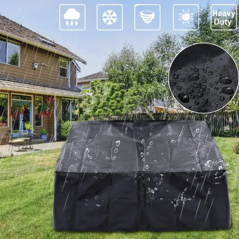 

Black Waterproof Cover Fires Pit Canvas Square BBQ Grill Dustproof Rainproof Furniture Cloth Moistureproof Protector 86x86x26cm