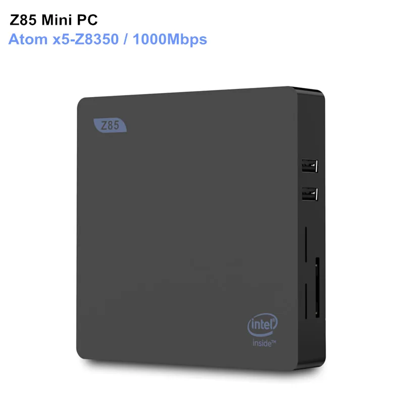 

Z85 Mini PC Atom X5-Z8350 Dual-Screen Display Support Windows 10 System 2.4G+5.8G WIFI Gigabit Ethernet BT4.0 2GB 32/64GB