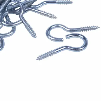 

ELEG-100pcs Thread 1.2 inch Long Zinc Plated Eye Bolt Eyelet Hook Screw Assortment Blue