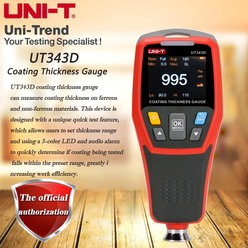 UNI-T UT343D толщиномер покрытия; 500 наборов хранения данных/USB передачи данных