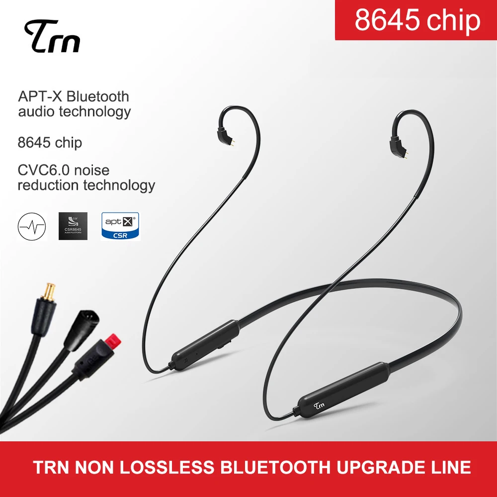 

TRN BT3 Bluetooth 4.1 Apt-X Cable HIFI Earphone MMCX/0.75/0.78/IM/IE80/A2DC Wireless Earphone Cable Use For TRN V10/V20/V60/V80