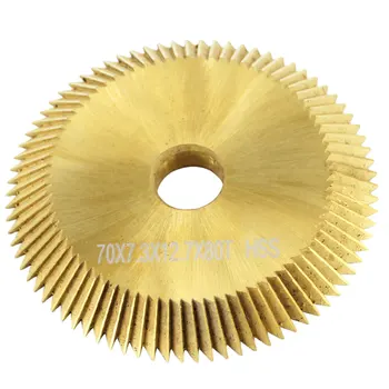 

70x7.3x12.7mm High Speed Steel Cutting Blade Double-sided Tooth For Cutting Machine Titanium Plating 80T