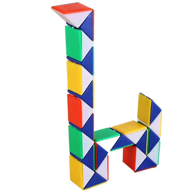 24-Section speed Cube рулетка Twisty вращающийся куб головоломка пакет Stickerless Волшебная змея игра мозг детские развивающие игрушки