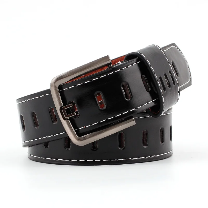 

2019 Punk Designer Hollow Grommet PU Leather Belt for Women Waist belts Female Shiny Black White Waistband Straps Cinturon Mujer