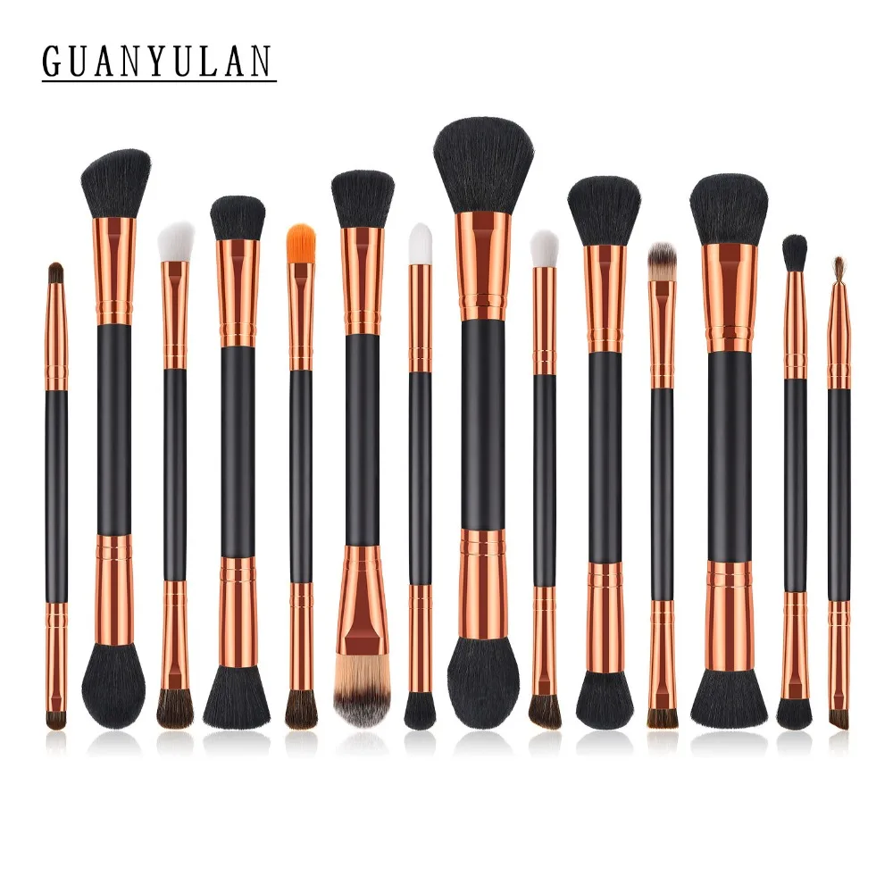 

GUANYULAN 14Pcs/Set Double Head Makeup Brushes Eye Shadow Lip Make Up Tools Powder Foundation Cosmetic Brush