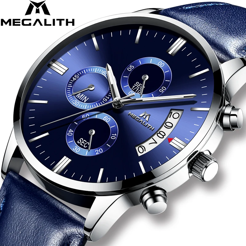 

MEGALITH Top Brand Watches Men Luxury Waterproof Chronograph Date Calendar Wristwatch Casual Business Quartz Watch Mens Clock