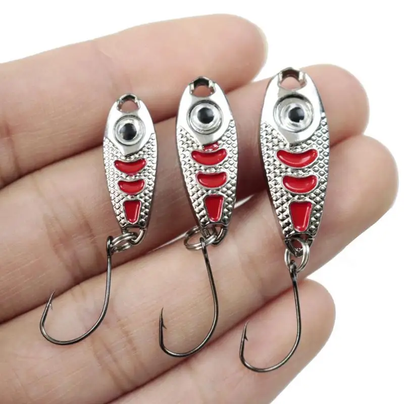 Metal Spoon Fishing Lure Spinner Sequins Paillette Hard Baits w/Single Hookin Fishing Lures