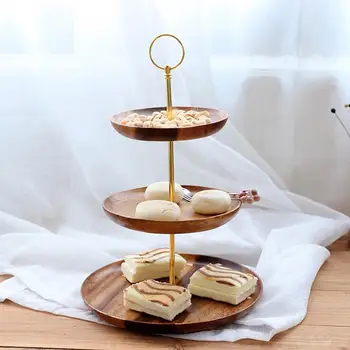 

3 Tier Dessert Trays Multifunctional Wooden Fruit Dishes Cake Stand Candy Trays For Storage And Display Unique Cake Tools