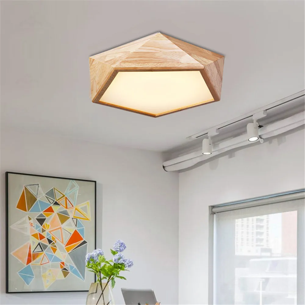 

Simple Fashion Nordic LED Log Acrylic Ceiling Lighting Wood LED Lamps for Living Room Surface Mounted LED Light Fixture
