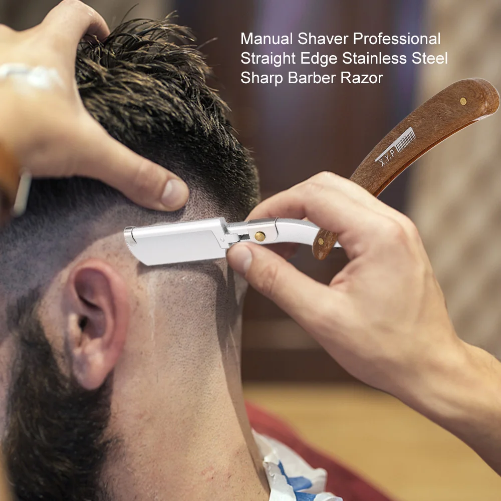 

Manual Shaver Professional Straight Edge Stainless Steel Sharp Barber Razor Folding Shaving Knife Shave Beard