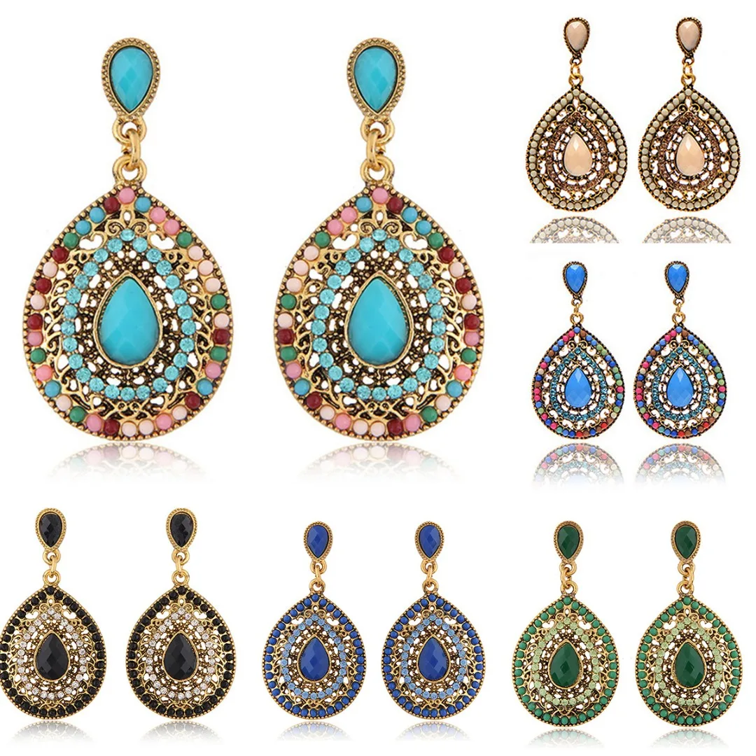 

Bohemian Vintage Beads Water Drop Earring For Women Girl Shellhard Charm Long Chain Earring Ethnic Jewelry Bijuteria Feminina