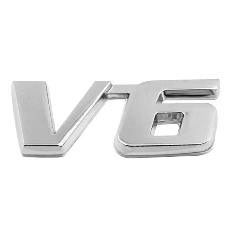 3D хромированная металлическая наклейка V6 для багажника автомобиля, автомобильная наклейка на крышку багажника, значок, наклейка DIY, стикер для красоты автомобиля, s наклейки, аксессуары для внешнего стайлинга