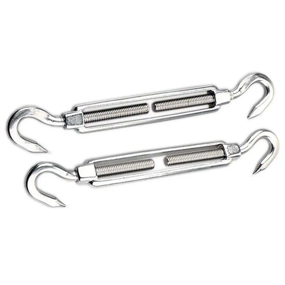 

DSGS 2pcs M8 Turnbuckle Wire Tensioner, 304 Stainless Steel Hook Rope Cable Tension Set for Heavy Duty Sun Shade Sail Fixing K